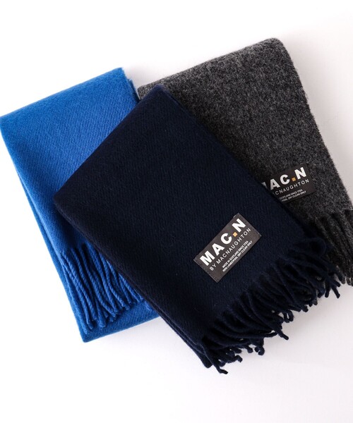 NOLLEY’S(ノーリーズ)の「【MAC.N/マックエヌ】Lambswool Scarf Plain 30(マフラー・メンズ・ワイン/ライトブルー/グレー/ネイビー/キャメル・FREE)」の3枚目の写真