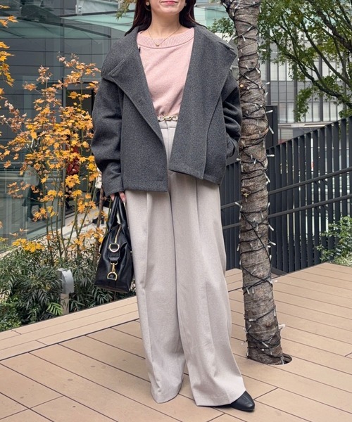 mysty woman（ミスティウーマン）の「ラメモールボートネックプルオーバー　250733（ニット/セーター・レディース・ライトピンク/ライトブルー/ブラック/アイボリー/ブラウン・FREE）」の19枚目の写真