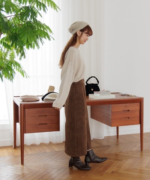 flower（フラワー）の「フラッフチェックスカート2（スカート・レディース・ブラウン/ブラック・FREE）」の13枚目の写真