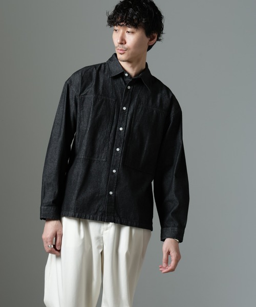 NORMANBROS(ノーマンブロス)の「NORMANBROS別注 ワイドポケット デニムシャツ(シャツ/ブラウス・メンズ・ブラック/ネイビー・M/L)」の6枚目の写真
