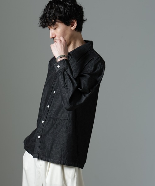 NORMANBROS(ノーマンブロス)の「NORMANBROS別注 ワイドポケット デニムシャツ(シャツ/ブラウス・メンズ・ブラック/ネイビー・M/L)」の7枚目の写真