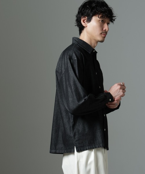 NORMANBROS(ノーマンブロス)の「NORMANBROS別注 ワイドポケット デニムシャツ(シャツ/ブラウス・メンズ・ブラック/ネイビー・M/L)」の8枚目の写真