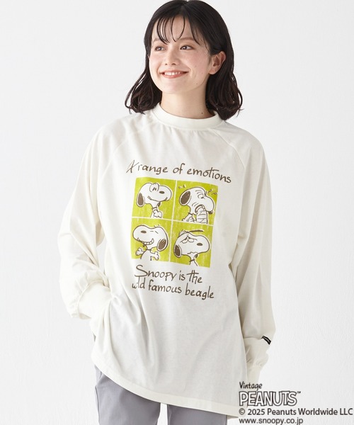 KRIFF MAYER Lady's Collection(クリフメイヤーレディースコレクション)の「スヌーピーゆるロンT(Tシャツ/カットソー・レディース・ブラック/オフホワイト/ピンク/カラフル/ライトグリーン・MEDIUM/LARGE)」の17枚目の写真
