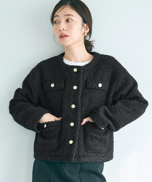 coca（coca）（コカ）の「金ボタンボアジャケット（その他アウター