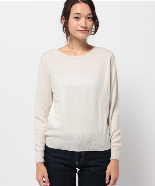 OUTLET（アウトレット）の「【DouDou】ウールカシミアP/O（ニット/セーター・レディース・オフホワイト・MEDIUM）」の2枚目の写真