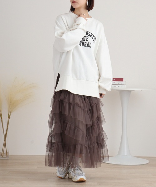 FUNALIVE（ファンアライブ）の「nohea　チュールラッフルティアードスカート（スカート・レディース・ミント/ダークグレー/ピンク/ブルー/ブラック・M）」の20枚目の写真