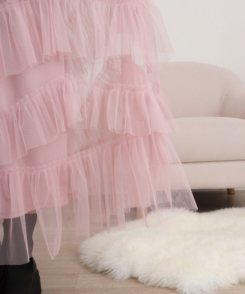 FUNALIVE（ファンアライブ）の「nohea　チュールラッフルティアードスカート（スカート・レディース・ミント/ダークグレー/ピンク/ブルー/ブラック・M）」の11枚目の写真