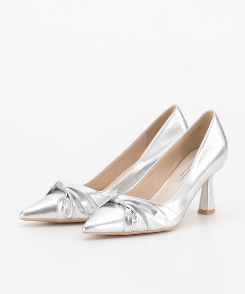 haremode（ハレモード）の「結婚式 お呼ばれ 謝恩会 成人式 対応 リボンモチーフ メタリック 7.5cmヒール ポインテッドトゥ オケージョンパーティー パンプス（パンプス・レディース・ブラック/シルバー・22.5cm/23cm/23.5cm/24cm/24.5cm）」の19枚目の写真