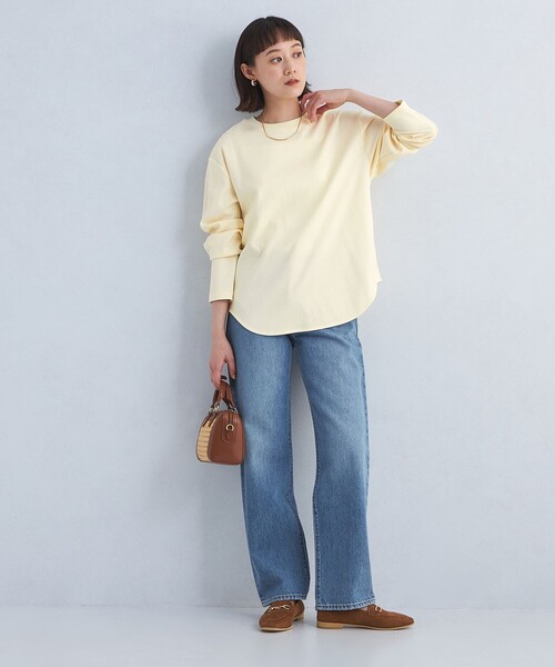 green label relaxing(グリーンレーベルリラクシング)の「ラウンドヘム プルオーバー カットソー(Tシャツ/カットソー・レディース・オフホワイト/クリーム/ダークグレー/その他1・FREE)」の6枚目の写真