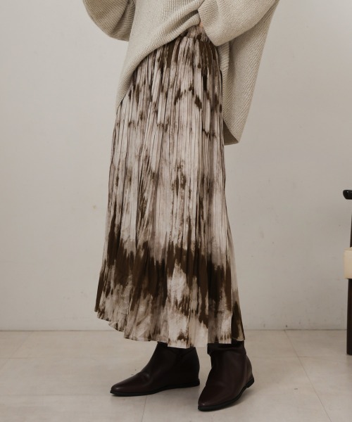 Bou Jeloud（ブージュルード）の「ニュアンスプリントスカート（スカート・レディース・ブラック/ブラウン・38）」の6枚目の写真