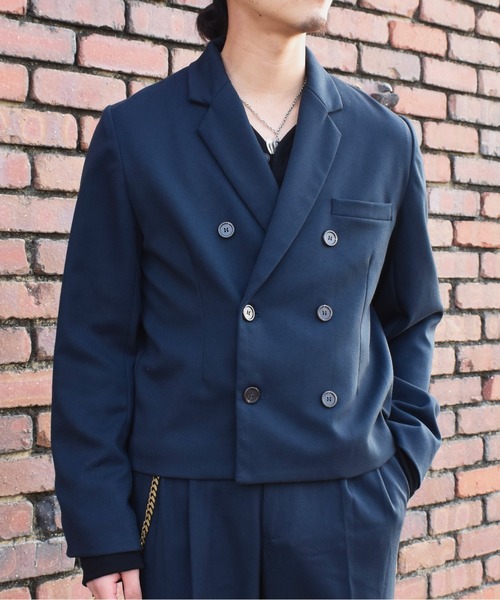 ミリタリーツイルダブルジャケット【セットアップ対応】（テーラード