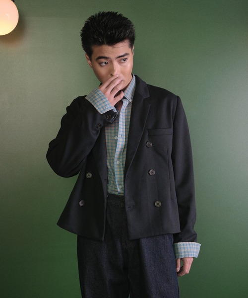 ミリタリーツイルダブルジャケット【セットアップ対応】（テーラード