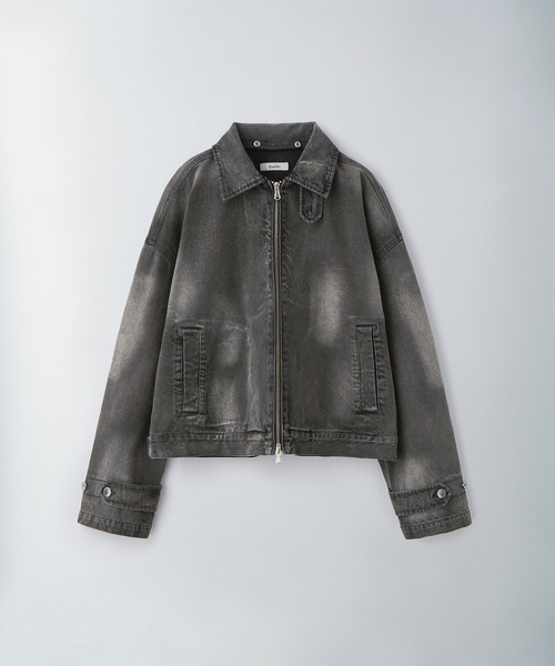 Ruelle】Denim Jacket with Faux Fur Collar / ブラストウォッシュ加工