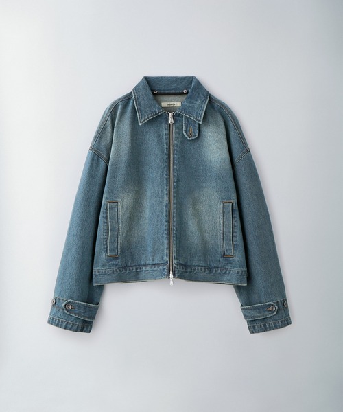 セール】【Ruelle】Denim Jacket with Faux Fur Collar / ブラスト