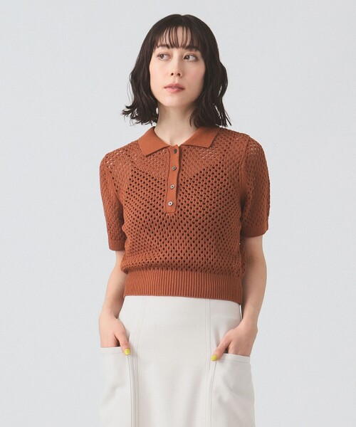 FRED PERRY×Ray BEAMS ニットポロシャツ ブラウン FRED PERRY×Ray BEAMS ニットポロシャツ ブラウン