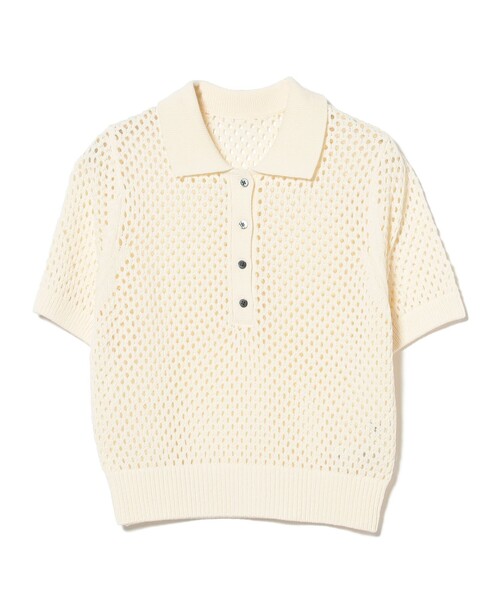 Ray BEAMS（レイビームス）の「メッシュ ニット ポロシャツ（ポロシャツ・レディース・ダークブラウン/レッド/オフホワイト・ONE SIZE）」の16枚目の写真