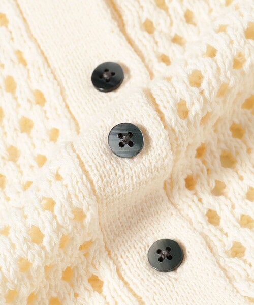 Ray BEAMS（レイビームス）の「メッシュ ニット ポロシャツ（ポロシャツ・レディース・ダークブラウン/レッド/オフホワイト・ONE SIZE）」の5枚目の写真