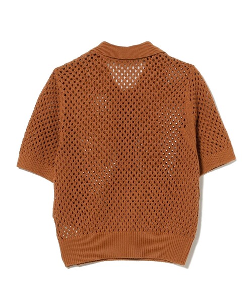 Ray BEAMS（レイビームス）の「メッシュ ニット ポロシャツ（ポロシャツ・レディース・ダークブラウン/レッド/オフホワイト・ONE SIZE）」の13枚目の写真