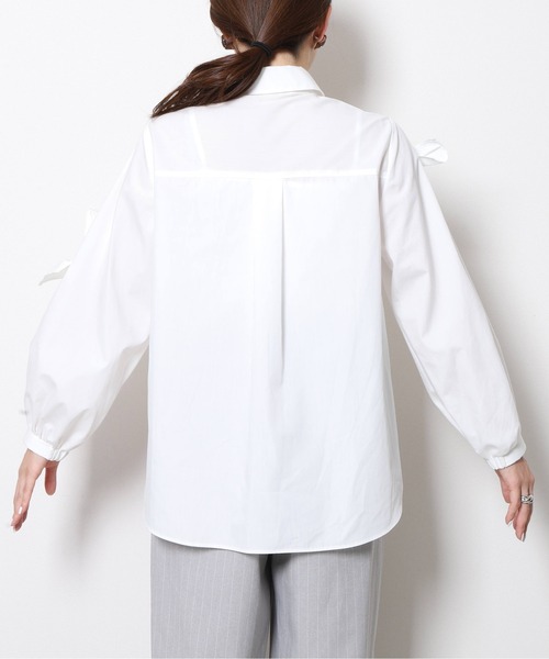 Re.Verofonna(ヴェロフォンナ)の「アシメリボンモチーフブラウス(シャツ/ブラウス・レディース・ブラック系その他/ブラック/ホワイト・MEDIUM)」の8枚目の写真