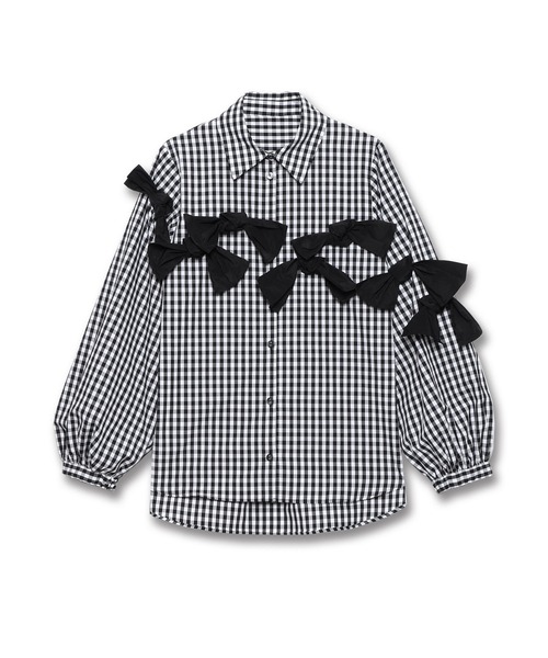 Re.Verofonna(ヴェロフォンナ)の「アシメリボンモチーフブラウス(シャツ/ブラウス・レディース・ブラック系その他/ブラック/ホワイト・MEDIUM)」の14枚目の写真