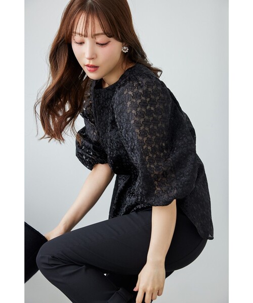 TOCCA(トッカ)の「FLOWER OF WINDMILL ブラウス(シャツ/ブラウス・レディース・ブラック系7/ホワイト系7・0/4)」の3枚目の写真