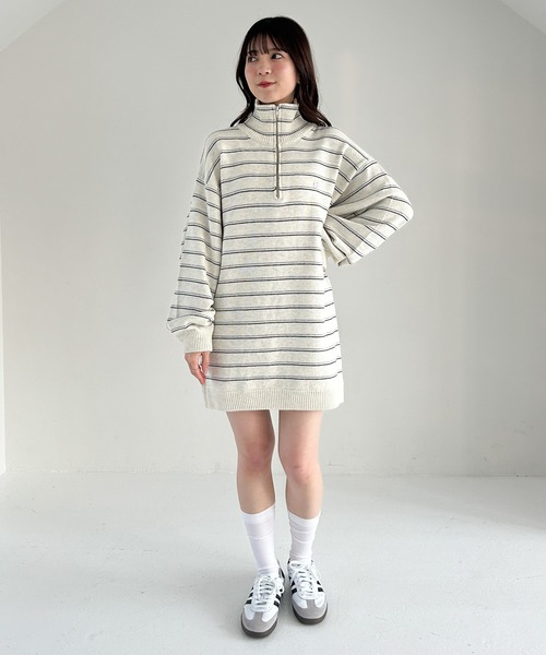 セール】ラガーZIPニットミニワンピース 322848（ワンピース