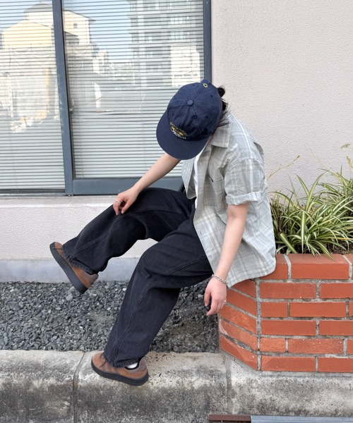 INTER FACTORY（インターファクトリー）の「あいり-SNAP WIDE CARGO DENIM/スナップワイドカーゴデニム made by inter factory（デニムパンツ・レディース・ブルー/ブラック・SMALL/MEDIUM）」の9枚目の写真