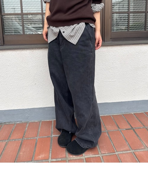 INTER FACTORY（インターファクトリー）の「あいり-SNAP WIDE CARGO DENIM/スナップワイドカーゴデニム made by inter factory（デニムパンツ・レディース・ブルー/ブラック・SMALL/MEDIUM）」の17枚目の写真
