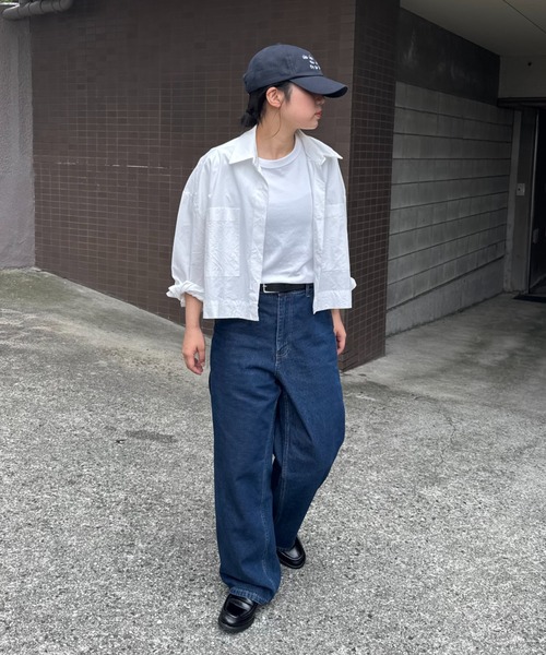 INTER FACTORY（インターファクトリー）の「あいり-SNAP WIDE CARGO DENIM/スナップワイドカーゴデニム made by inter factory（デニムパンツ・レディース・ブルー/ブラック・SMALL/MEDIUM）」の21枚目の写真