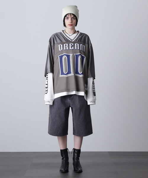 セール】(OKIRAKU×ROSEBUD)メッシュフットボールT（Tシャツ