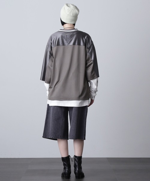 セール】(OKIRAKU×ROSEBUD)メッシュフットボールT（Tシャツ