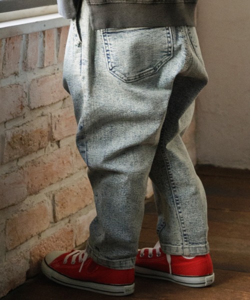 BRANSHES(ブランシェス)の「ガーデナーテーパードデニムパンツ(デニムパンツ・キッズ・ネイビー/グレー/ブルー/カラフル・90/100/110/120/80/130/140/150/160)」の4枚目の写真