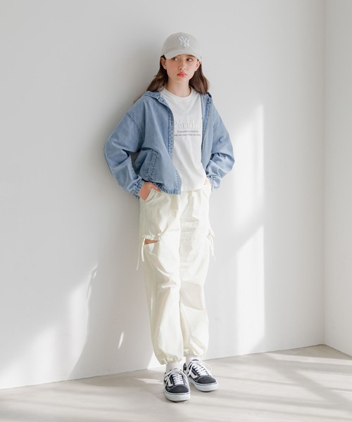GLOBAL WORK（グローバルワーク）の「DRY/スリットデザインパンツ/292234（その他パンツ・キッズ・チャコール/オフホワイト・130cm/140cm/150cm/160cm）」の5枚目の写真