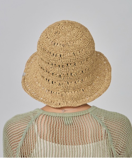 OVERRIDE(オーバーライド)の「OVERRIDE W PAPER CROCHET SUN HAT / オーバーライド(ハット・レディース・ピンク/ネイビー/ベージュ・M/57.5cm)」の7枚目の写真