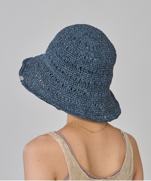 OVERRIDE(オーバーライド)の「OVERRIDE W PAPER CROCHET SUN HAT / オーバーライド(ハット・レディース・ピンク/ネイビー/ベージュ・M/57.5cm)」の12枚目の写真