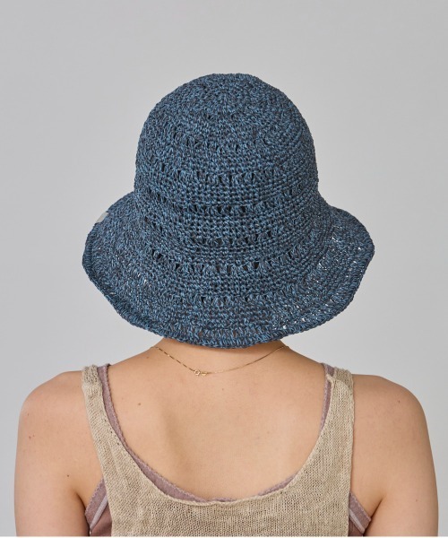 OVERRIDE(オーバーライド)の「OVERRIDE W PAPER CROCHET SUN HAT / オーバーライド(ハット・レディース・ピンク/ネイビー/ベージュ・M/57.5cm)」の13枚目の写真