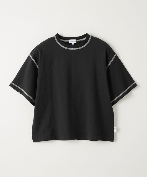 green label relaxing(グリーンレーベルリラクシング)の「【スタメンシリーズ】HC カラーステッチ Tシャツ / キッズ 100cm-160cm(Tシャツ/カットソー・キッズ・ブラック/オリーブ/ブラウン/コバルトブルー/ライラック/ライム・140cm/130cm/120cm/100cm/110cm/160cm/150cm)」の2枚目の写真