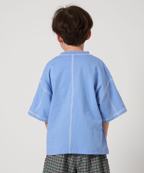 green label relaxing(グリーンレーベルリラクシング)の「【スタメンシリーズ】HC カラーステッチ Tシャツ / キッズ 100cm-160cm(Tシャツ/カットソー・キッズ・ブラック/オリーブ/ブラウン/コバルトブルー/ライラック/ライム・140cm/130cm/120cm/100cm/110cm/160cm/150cm)」の14枚目の写真