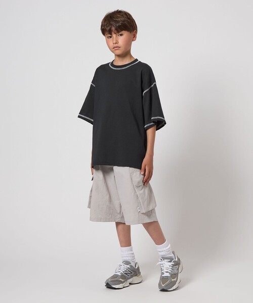 green label relaxing(グリーンレーベルリラクシング)の「【スタメンシリーズ】HC カラーステッチ Tシャツ / キッズ 100cm-160cm(Tシャツ/カットソー・キッズ・ブラック/オリーブ/ブラウン/コバルトブルー/ライラック/ライム・140cm/130cm/120cm/100cm/110cm/160cm/150cm)」の18枚目の写真