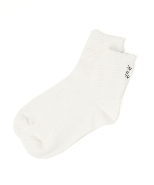 GLOBAL WORK（グローバルワーク）の「らくごこちロゴソックス/291557（ソックス/靴下・レディース・ブラウン/ブラック/ブルー/ピンク/アイボリー/イエロー/グリーン系その他6/ライトブルー/イエロー系その他5・FREE）」の2枚目の写真