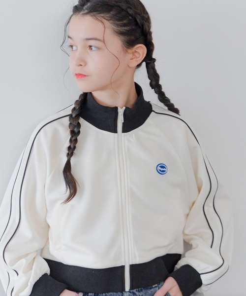 GLOBAL WORK（グローバルワーク）の「ショートトラックジャケット/290868（ジャージ・キッズ・アイボリー/ネイビー/サックスブルー・140cm/150cm/130cm/160cm）」の8枚目の写真