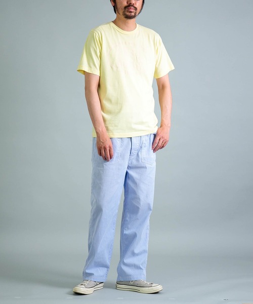 OMNIGOD（オムニゴッド）の「[OMNIGOD mens / オムニゴッド] 30/1天竺 ショートスリーブTシャツ（Tシャツ/カットソー・メンズ・ライトイエロー/ネイビー/ホワイト/ライトグレー・2/3/4）」の8枚目の写真