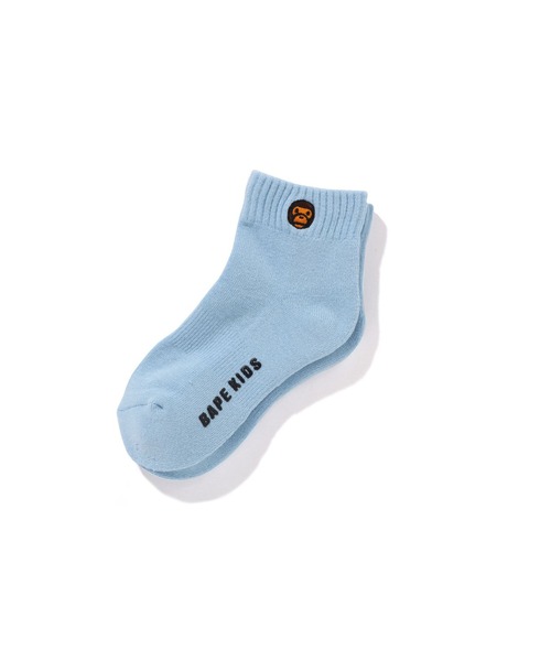 A BATHING APE（アベイシングエイプ）の「BABY MILO ONE POINT SOCKS（ソックス/靴下・キッズ・サックスブルー/ブラック/ピンク/ホワイト・LARGE/SMALL/MEDIUM）」の3枚目の写真
