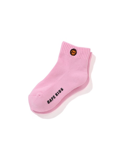 A BATHING APE（アベイシングエイプ）の「BABY MILO ONE POINT SOCKS（ソックス/靴下・キッズ・サックスブルー/ブラック/ピンク/ホワイト・LARGE/SMALL/MEDIUM）」の4枚目の写真