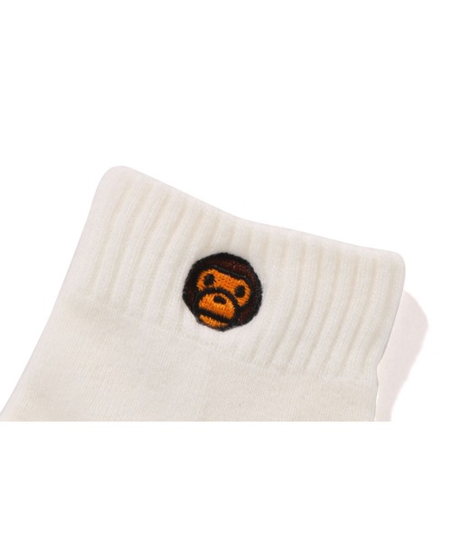 A BATHING APE（アベイシングエイプ）の「BABY MILO ONE POINT SOCKS（ソックス/靴下・キッズ・サックスブルー/ブラック/ピンク/ホワイト・LARGE/SMALL/MEDIUM）」の5枚目の写真