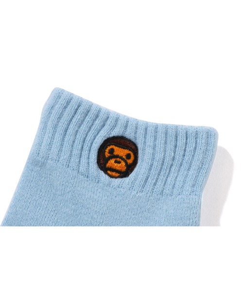 A BATHING APE（アベイシングエイプ）の「BABY MILO ONE POINT SOCKS（ソックス/靴下・キッズ・サックスブルー/ブラック/ピンク/ホワイト・LARGE/SMALL/MEDIUM）」の7枚目の写真