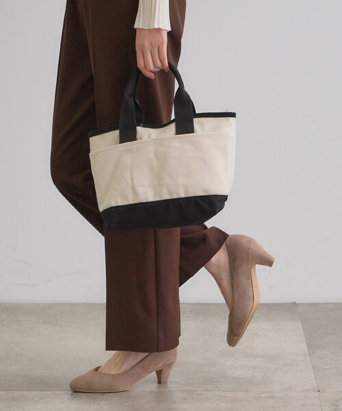 grove（グローブ）の「ハンドルアソートキャンバス2WAYトート（トートバッグ・レディース・アイボリー系6/ベージュ系その他6/ブラック系4/ブラック系6・00）」の2枚目の写真