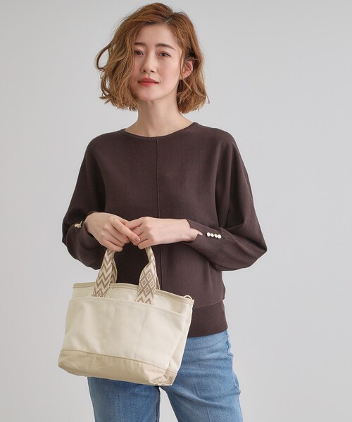 grove（グローブ）の「ハンドルアソートキャンバス2WAYトート（トートバッグ・レディース・アイボリー系6/ベージュ系その他6/ブラック系4/ブラック系6・00）」の5枚目の写真