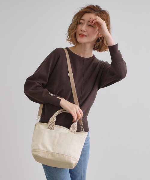 grove（グローブ）の「ハンドルアソートキャンバス2WAYトート（トートバッグ・レディース・アイボリー系6/ベージュ系その他6/ブラック系4/ブラック系6・00）」の6枚目の写真