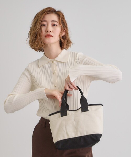 grove（グローブ）の「ハンドルアソートキャンバス2WAYトート（トートバッグ・レディース・アイボリー系6/ベージュ系その他6/ブラック系4/ブラック系6・00）」の8枚目の写真
